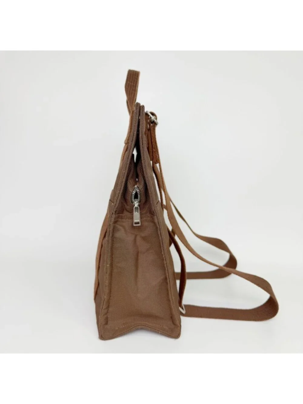Hermes Her Line a Dos PM Backpack Canvas Brown Silver Vintage